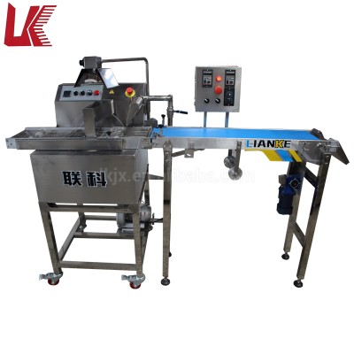 LKCT-15 cake pie wafer chocolate dipping covering coating spreading machine for egg roll